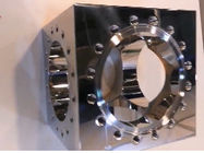 SS304 CNC Precisie Machinaal bewerkte Componenten CF50 6 Manier Dwars Vacuümvierkant